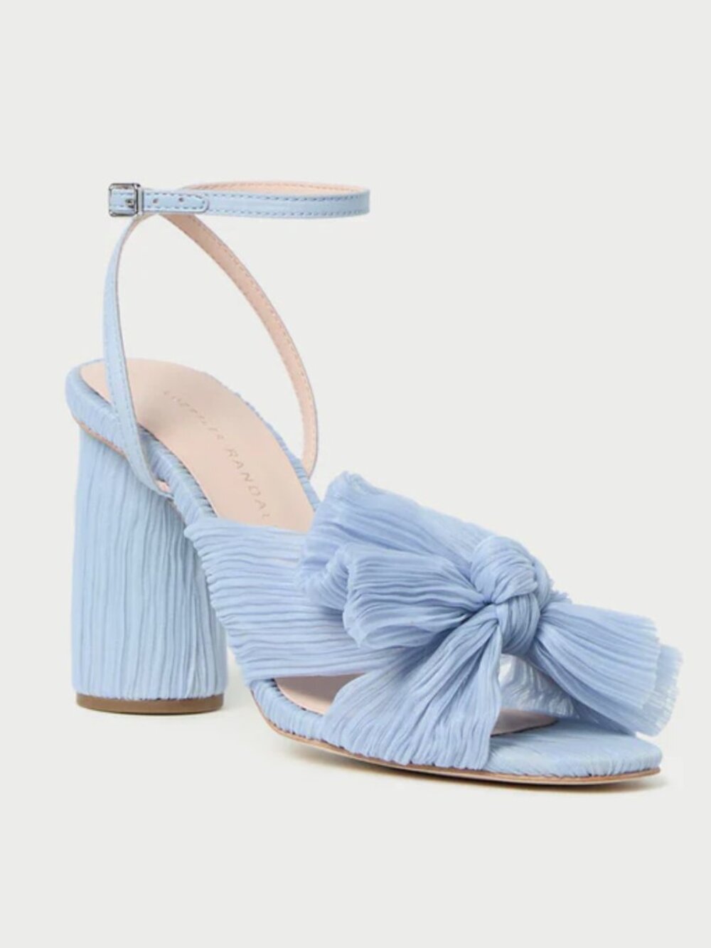 NEW Loeffler Randall size 7 Camellia Blue Pleated Bow Heel